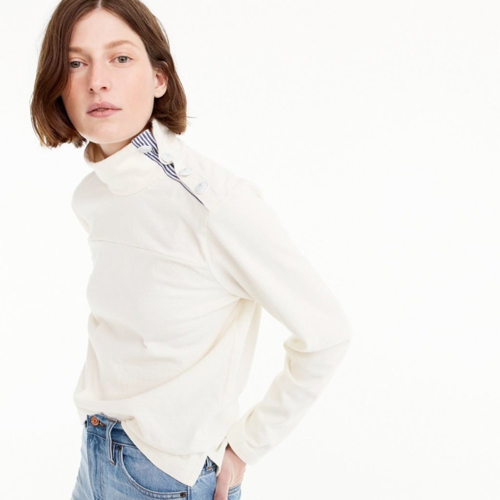 J.Crew Lightweight Button Shoulder Pop-over Top - Picture 2 of 4